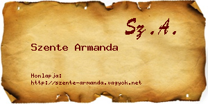 Szente Armanda névjegykártya